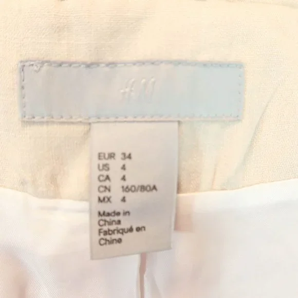 H&M Size 4 Cream Ecru Sleeveless Lined Midi Trench Coat - Picture 6 of 6
